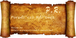 Porpáczi Róbert névjegykártya